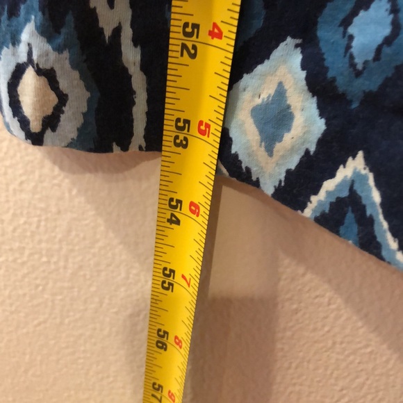 Lucky brand beautiful blue adjustable strap tribal print dress, long length - Picture 6 of 7